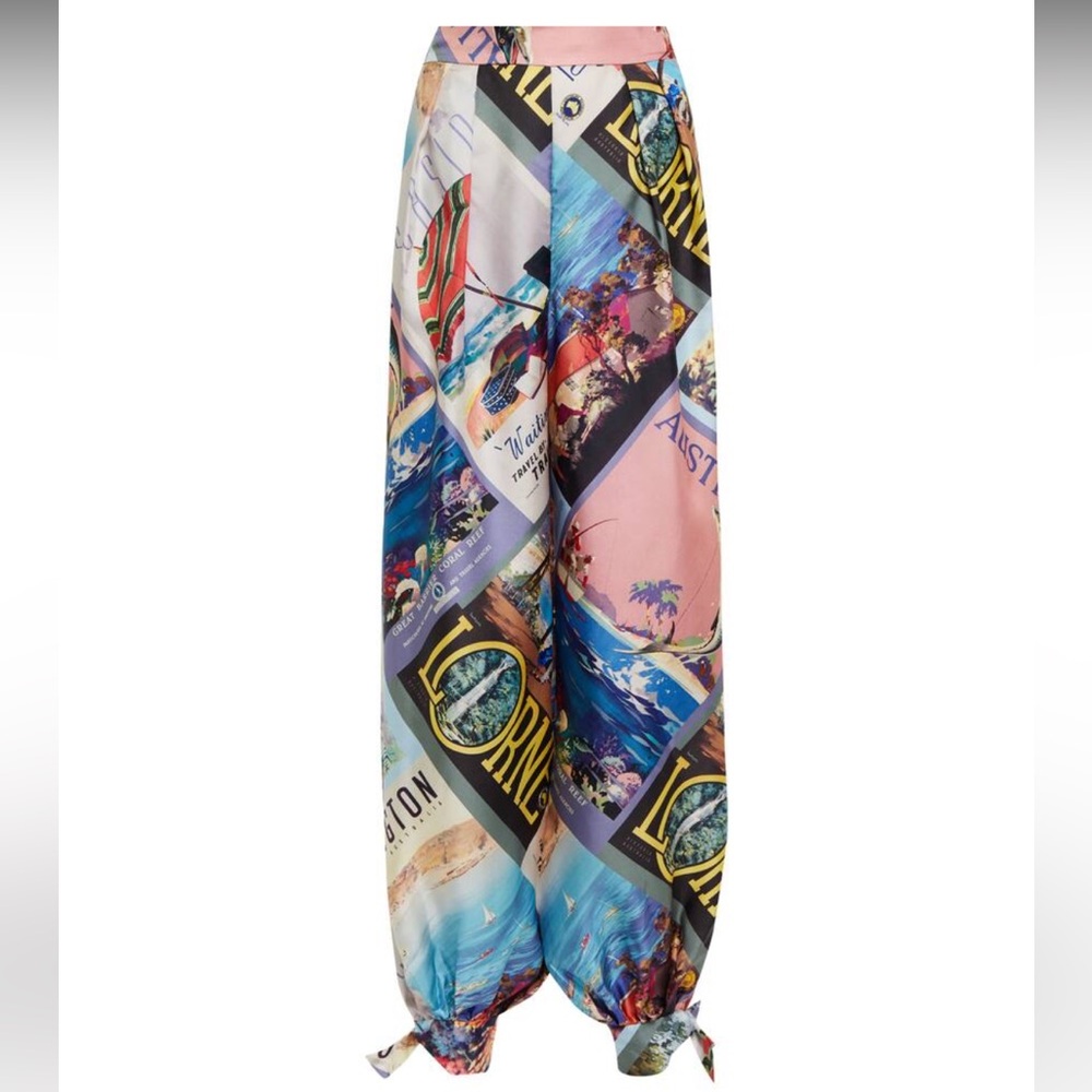 Zimmermann Multicolor Graphic Wide-Leg Pants